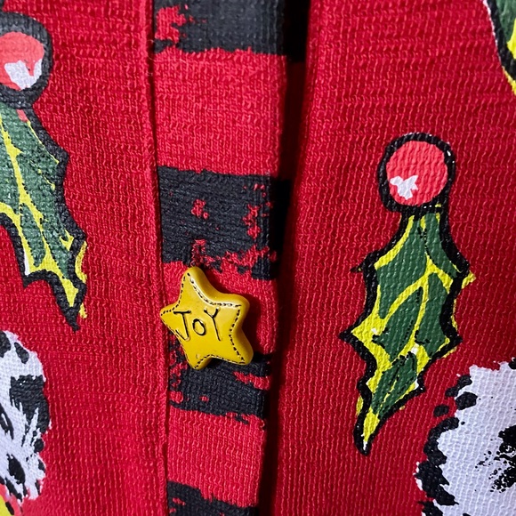 🎄Hand-painted holiday sweater, classy, dressy, upscale, cardigan, star buttons - Picture 7 of 16